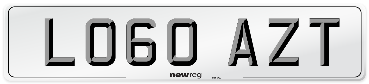 LO60 AZT Number Plate from New Reg